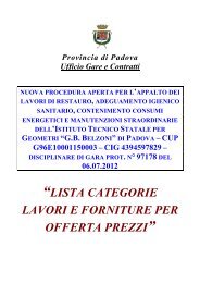 lista categorie per offerta a prezzi unitari - Provincia di Padova