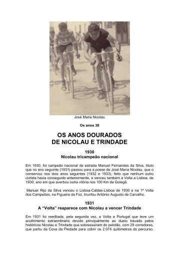 ANOS 30 - Federação Portuguesa de Ciclismo