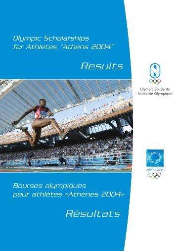 Boursiers olympiques résultats - Athènes 2004 - International ...