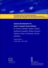 Capacity Development for Senior Transport Sector ... - TRACECA