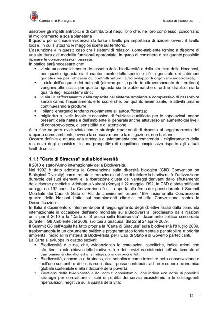 Valutazione di incidenza Milanoptics - Comune di Pantigliate