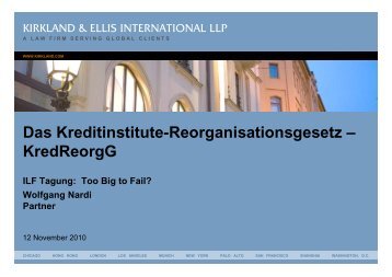 Das Kreditinstitute-Reorganisationsgesetz – KredReorgG