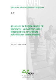 Stresstests in Kreditinstituten für Marktpreis- und Adressrisiken - Akad