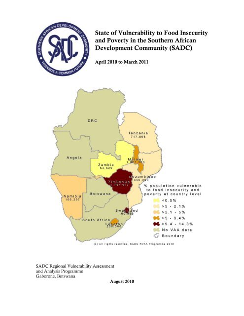 State of Vulnerability to Food Insecurity and Poverty in the Southern ...