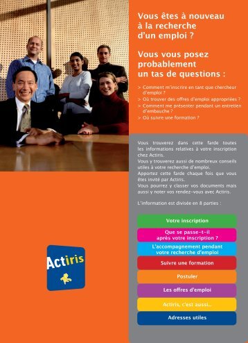 nouveau Ã  la recherche d'un emploi - Actiris