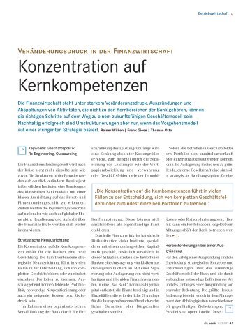 Konzentration auf Kernkompetenzen