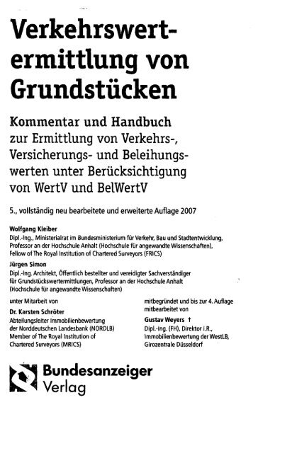 Ross Brachmann Ermittlung Des Bauwertes Von Gebäuden Verkehrswert- ermittlung von Grundstücken