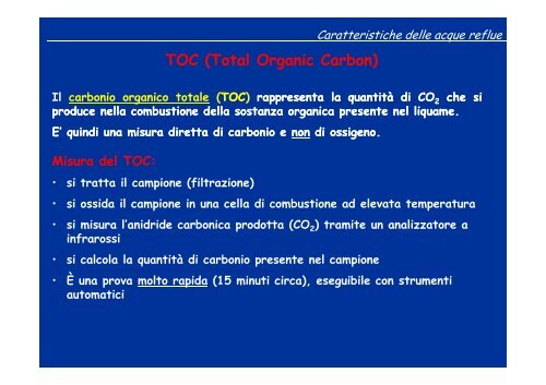 TPA 01_Caratteristiche delle acque reflue - Dipartimento di ...