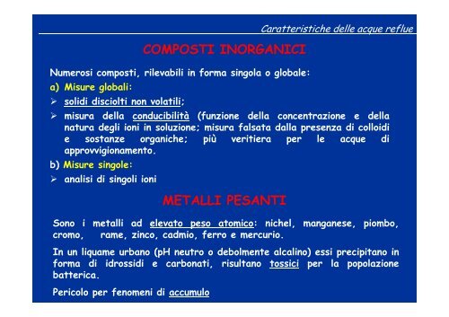 TPA 01_Caratteristiche delle acque reflue - Dipartimento di ...