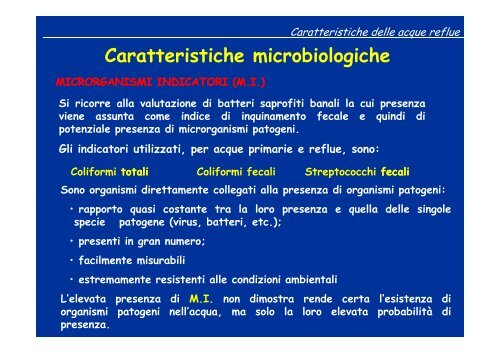 TPA 01_Caratteristiche delle acque reflue - Dipartimento di ...