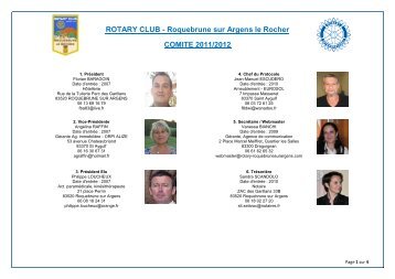 ROTARY CLUB - Roquebrune sur Argens le Rocher COMITE 2011 ...