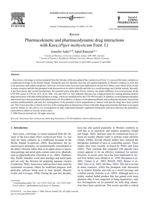 Pharmacokinetic and pharmacodynamic drug interactions ... - Unifra