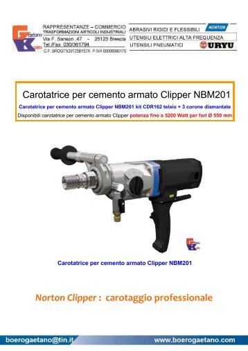 carotatrice per cemento armato clipper nbm prezzo - Boero Gaetano