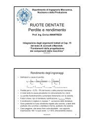 RUOTE DENTATE Perdite e rendimento