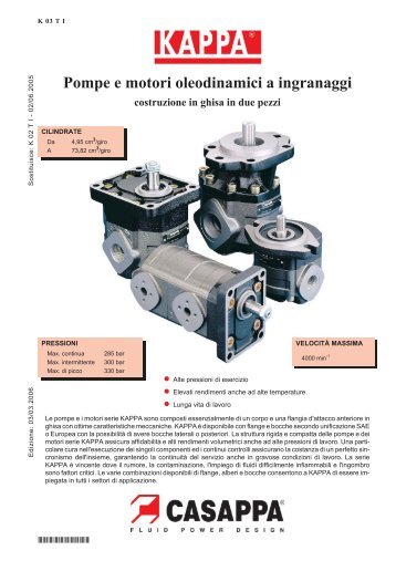 Pompe e motori oleodinamici a ingranaggi - NUOVA O.P.E. srl