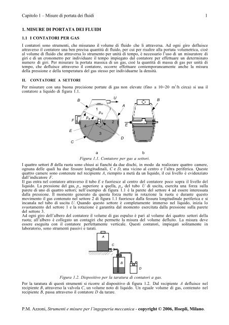 Capitolo 1 – Misure di portata dei fluidi P.M. Azzoni ... - HOEPLI.it