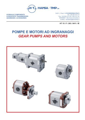 POMPE E MOTORI AD INGRANAGGI GEAR PUMPS ... - HANSA-TMP