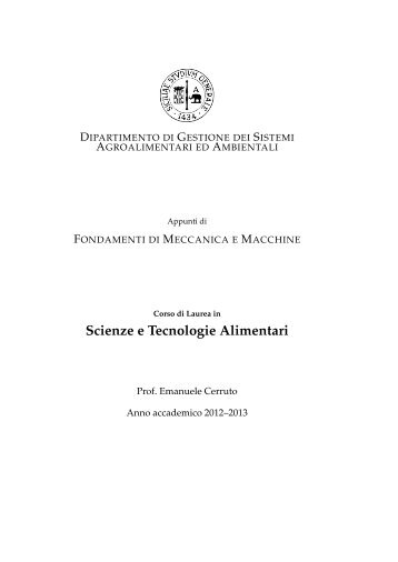 Scienze e Tecnologie Alimentari - Dipartimento di Gestione dei ...