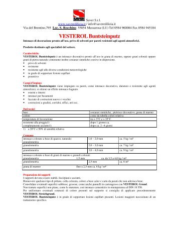 VESTEROL Buntsteinputz - SAVER SRL