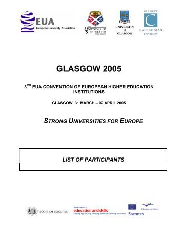 GLASGOW 2005 - European University Association