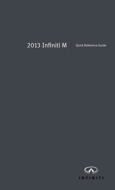 Quick Reference Guide - Infiniti Owner Portal - Infiniti USA