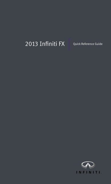 Quick Reference Guide - Infiniti Owner Portal - Infiniti USA