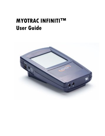 MYOTRAC INFINITI™ User Guide - Thought Technology Ltd.