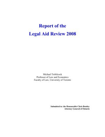 Report of the Legal Aid Review 2008 - Ministry of the Attorney General