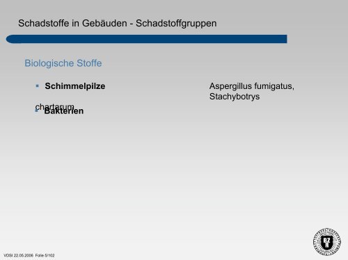 Schadstoffe in Gebäuden – Überblick über die ... - BZR-Institut Bonn