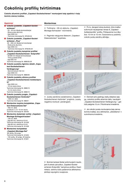 „Capatect“ pastatų šiltinimo sistemos - Srava