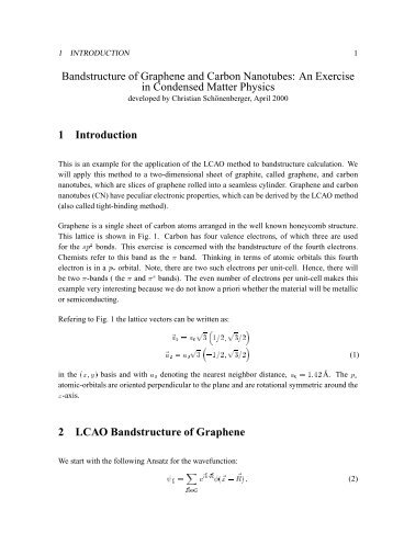 Bandstructure of Graphene and Carbon Nanotubes: An ... - Physics