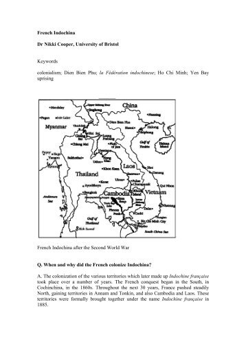 9.5. French Indochina. Dr Nikki Cooper, University of Bristol.