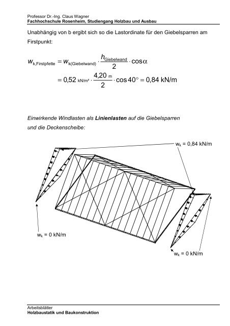 Längsaussteifung eines Daches mit Windrispenbändern