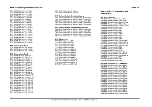 BMF-Zeichnungsbibliothek im 2dc Seite 1/4 - cadwork