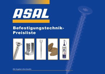 Befestigungstechnik- Preisliste - Asal