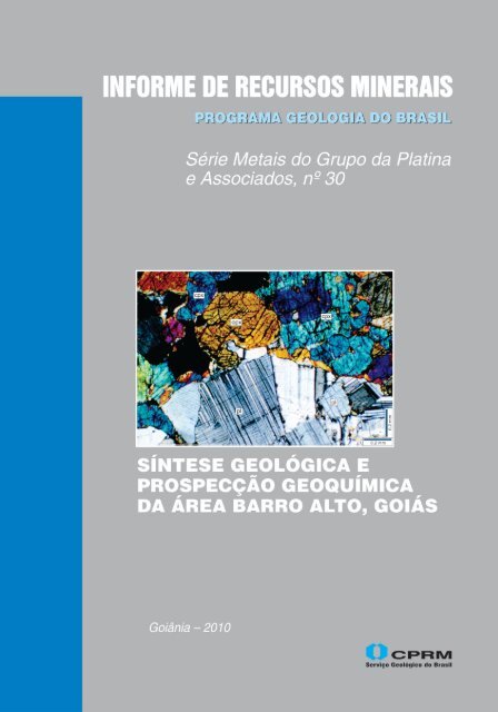 Síntese geológica e prospecção geoquímica da área Barro ... - CPRM