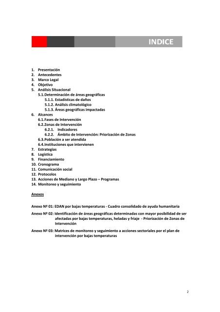 PLAN NACIONAL DE INTERVENCION PARA ENFRENTAR LOS ...