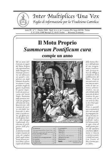 L'articolo “Le obiezioni” in formato pdf - Inter Multiplices Una Vox