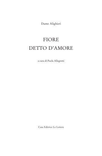 01-Fiore, frontespizio.p65 - Casa editrice Le Lettere