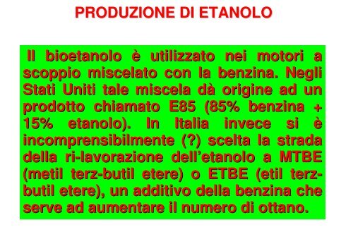 ENERGIA DA BIOMASSA: i biocarburanti