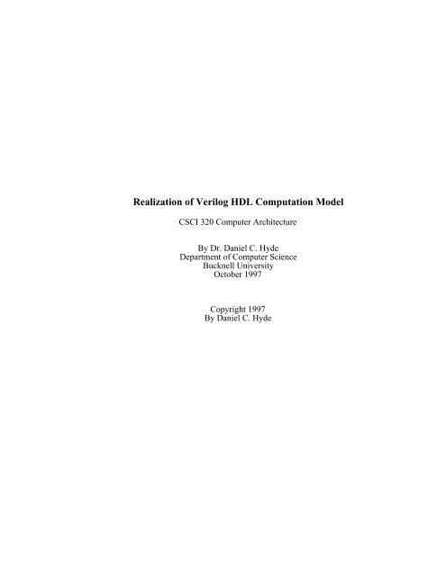 Realization of Verilog HDL Computation Model - ECE