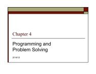 Chapter 4 Programming and Problem Solving