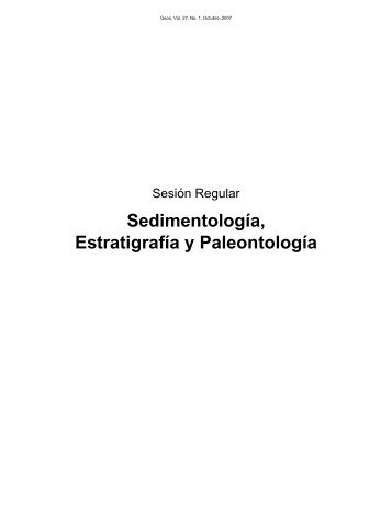 Sedimentología, Estratigrafía y Paleontología - Unión Geofisica ...
