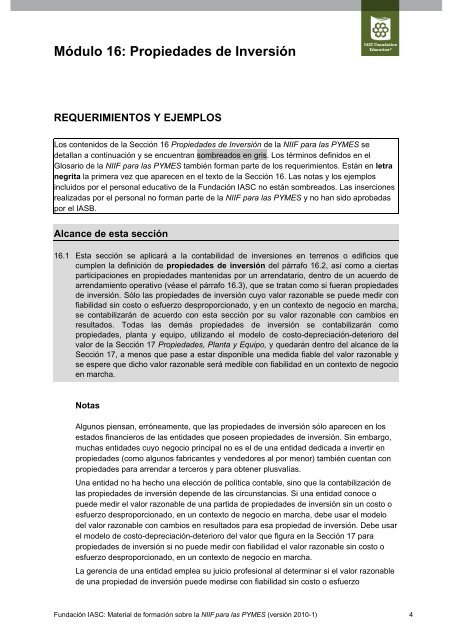 Módulo 16: Propiedades de Inversión