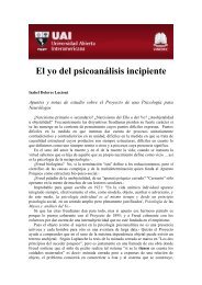 El yo del psicoanálisis incipiente - Universidad Abierta Interamericana