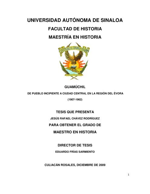Universidad Autonoma De Sinaloa Facultad De Historia Maestria