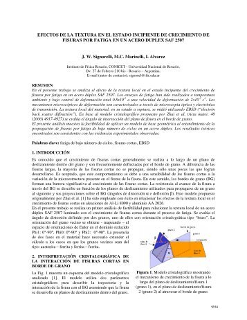 EFECTOS DE LA TEXTURA EN EL ESTADO INCIPIENTE DE ... - SAM