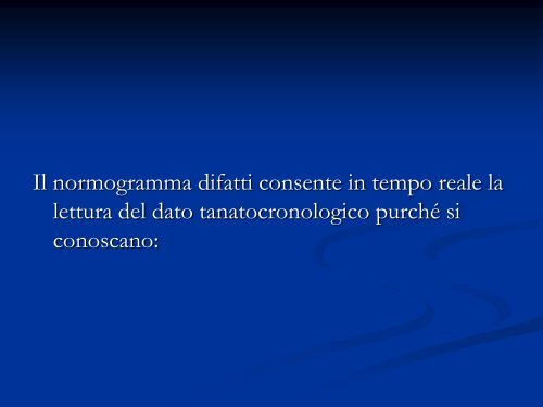 DIAGNOSI DI EPOCA DELLA MORTE - Aulett@'99