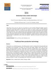 Geleneksel helva üretim teknolojisi - Gıda Teknolojileri Elektronik ...