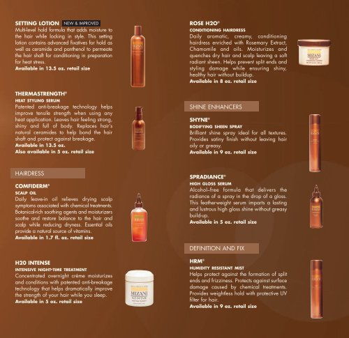 PRODUCT REFERENCE GUIDE - Mizani